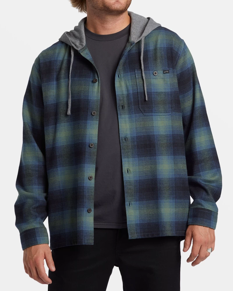 Billabong Baja Hooded Flannel Shirt - Fern