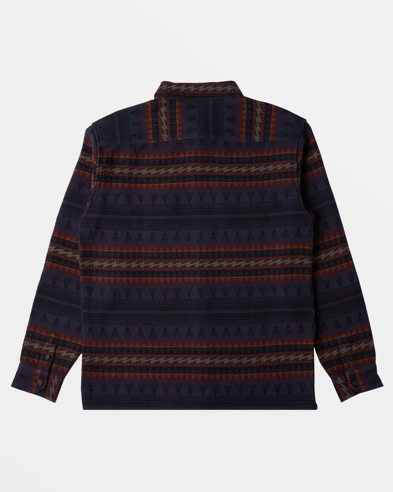 Billabong Offshore Jacquard Flannel Long Sleeve Shirt - Dusty Navy