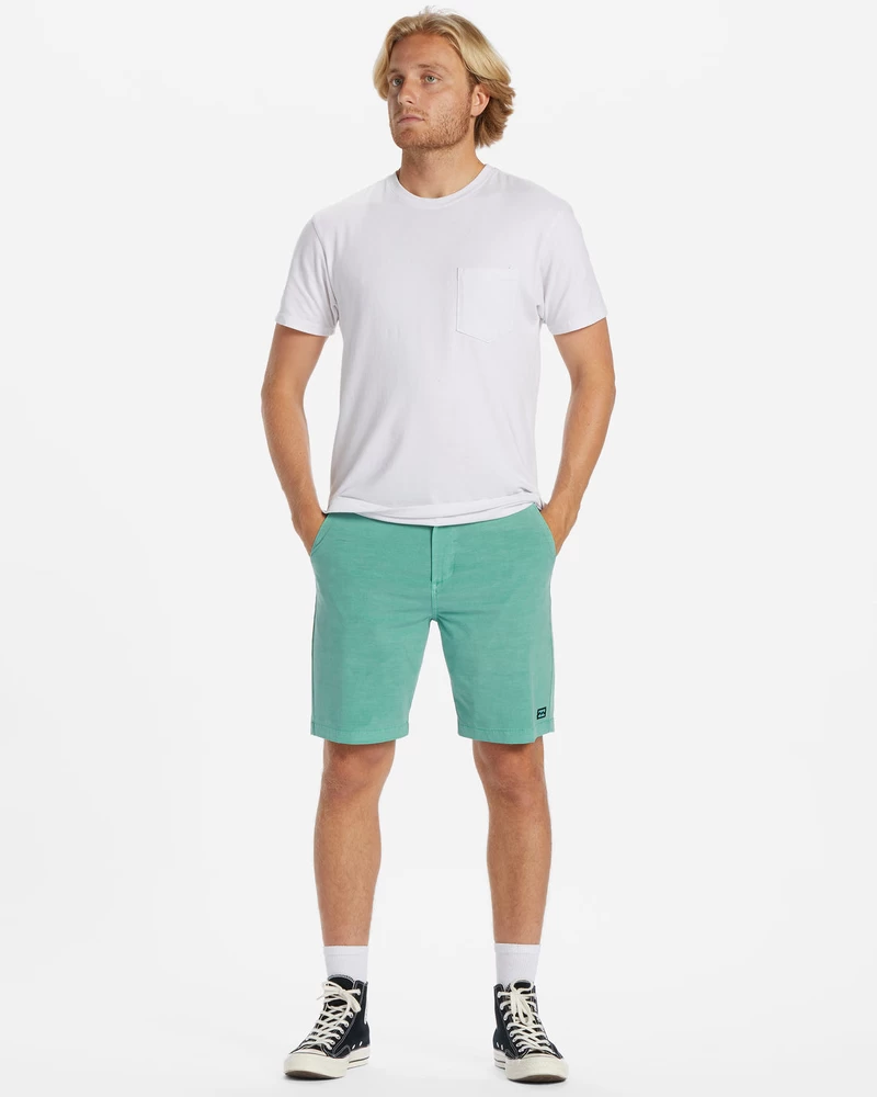 Pantaloncini Sommergibili Ibridi Da 18" Billabong Crossfire Wave Lavati - Giada Polverosa