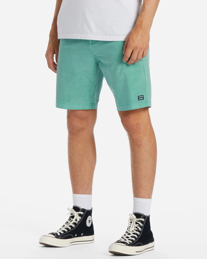 Pantaloncini Sommergibili Ibridi Da 18" Billabong Crossfire Wave Lavati - Giada Polverosa