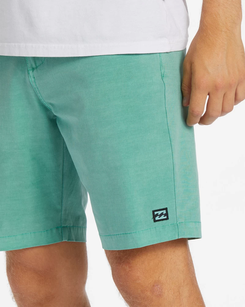 Pantaloncini Sommergibili Ibridi Da 18" Billabong Crossfire Wave Lavati - Giada Polverosa