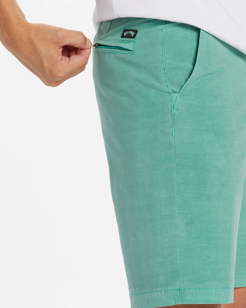 Pantaloncini Sommergibili Ibridi Da 18" Billabong Crossfire Wave Lavati - Giada Polverosa