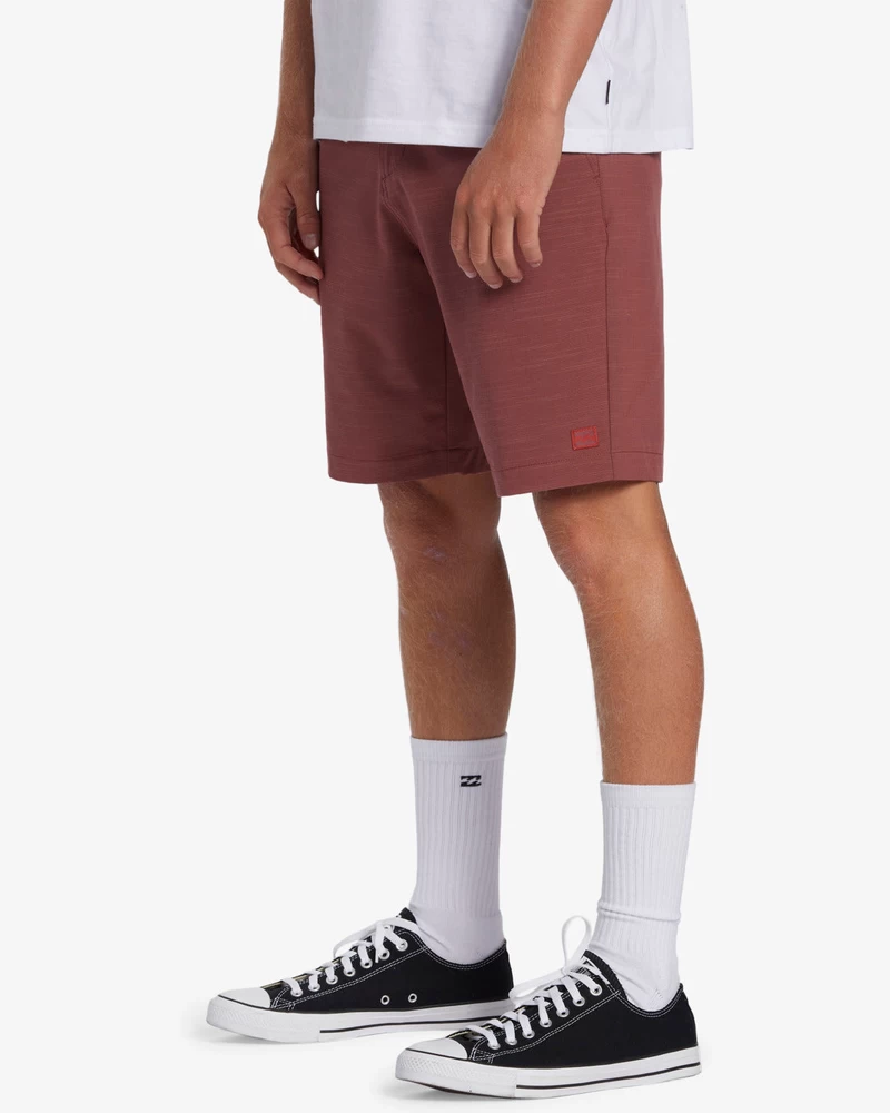 شورت Billabong Crossfire Slub Submersible مقاس 19 بوصة - أحمر مغبر