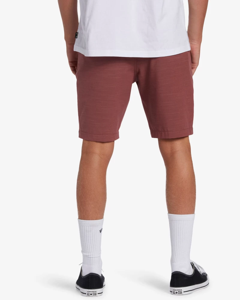 شورت Billabong Crossfire Slub Submersible مقاس 19 بوصة - أحمر مغبر