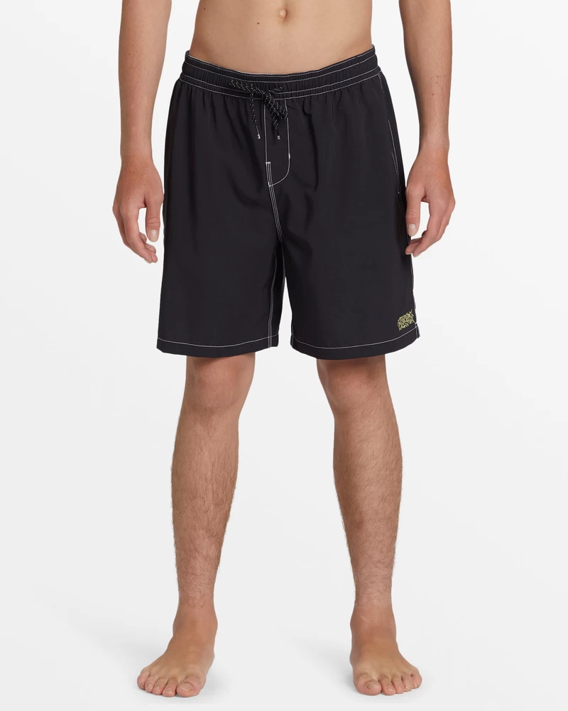 Kratke Hlače Z Elastiko V Pasu Billabong Riot Layback 18,5" - črne