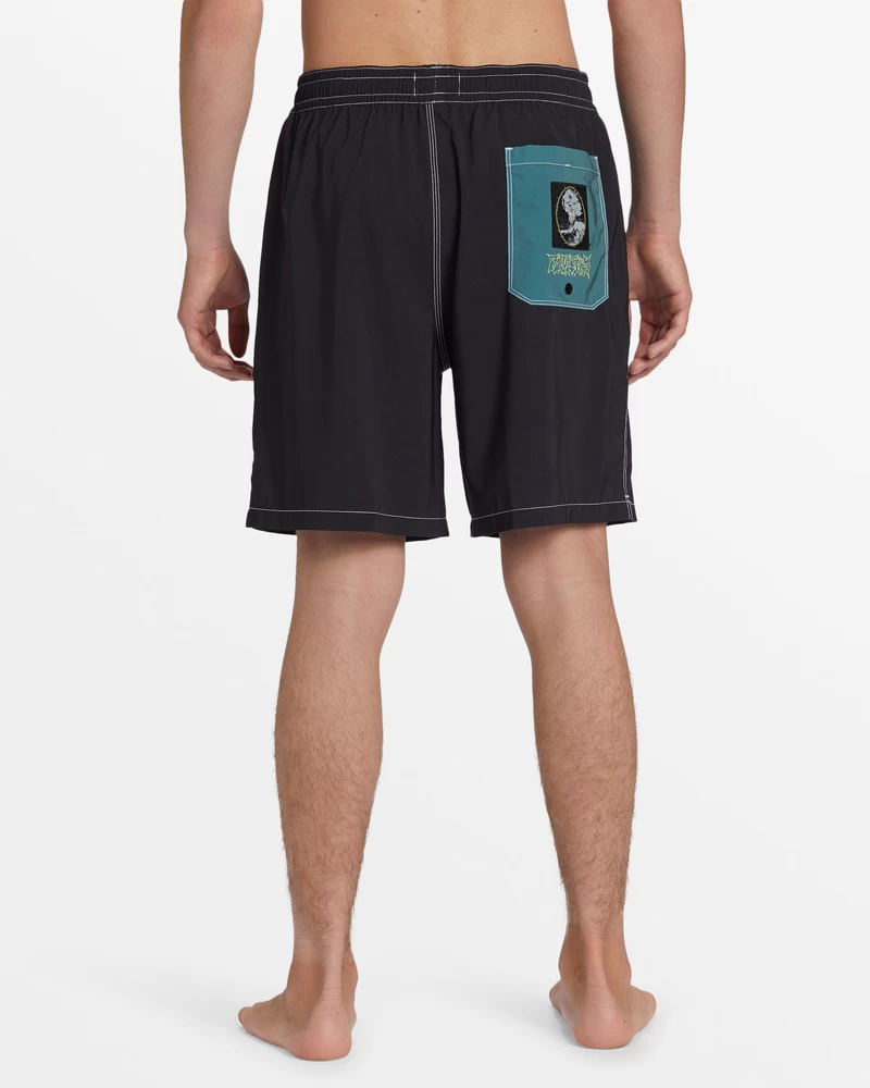 Kratke Hlače Z Elastiko V Pasu Billabong Riot Layback 18,5" - črne