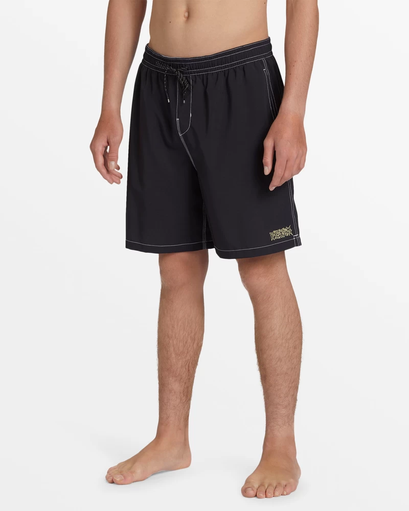 Kratke Hlače Z Elastiko V Pasu Billabong Riot Layback 18,5" - črne