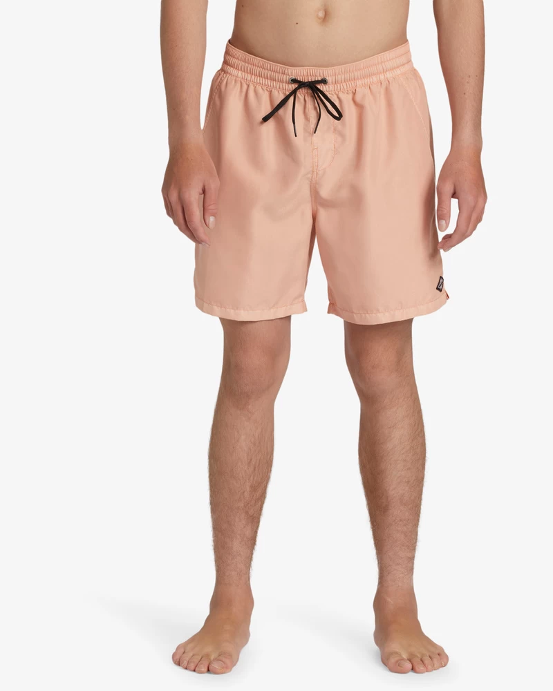 Billabong All Day Overdyed Layback 17" Elastic Waist Shorts - Dusty Melon