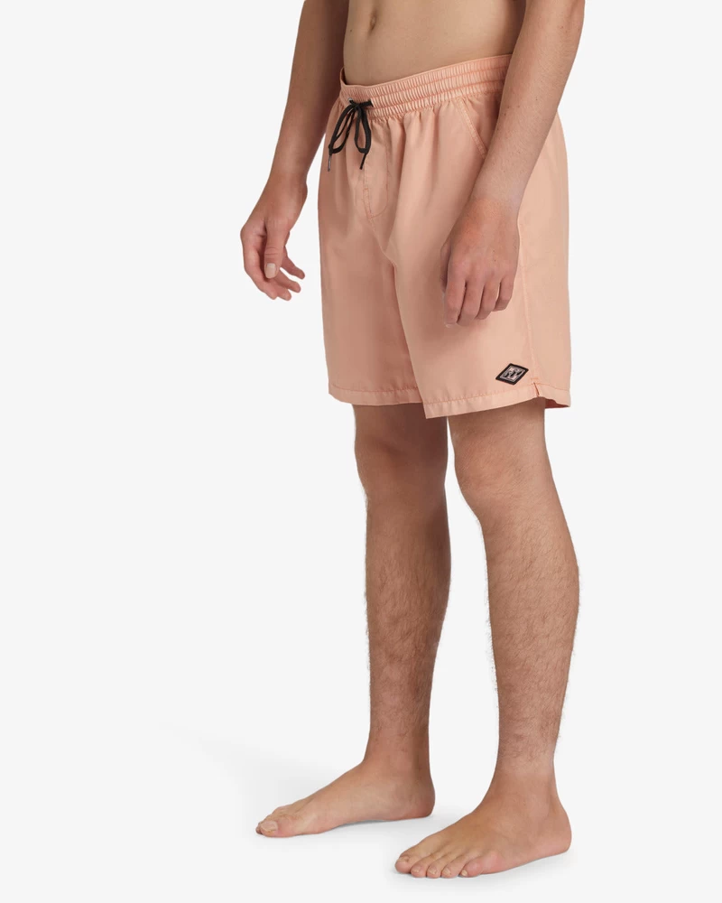 Billabong All Day Overdyed Layback 17" Elastic Waist Shorts - Dusty Melon