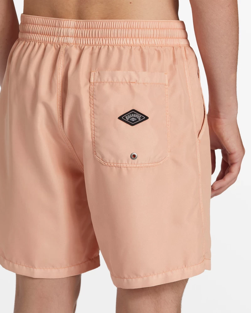 Billabong All Day Overdyed Layback 17" Elastic Waist Shorts - Dusty Melon