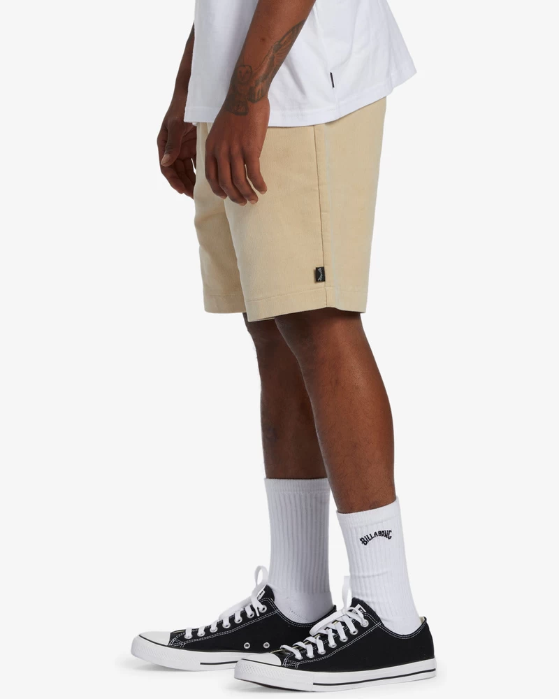 Billabong Larry Layback Corduroy 18" Elastic Waist Shorts - Chino