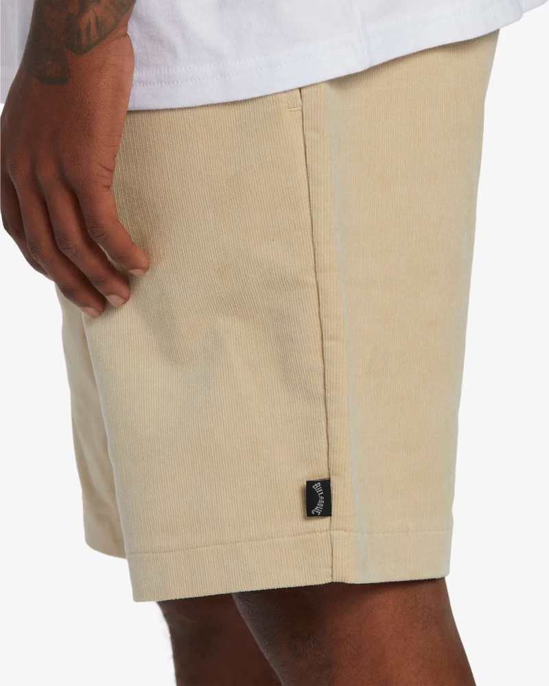 Billabong Larry Layback Corduroy 18" Elastic Waist Shorts - Chino