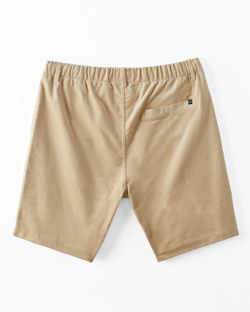 Billabong Larry Layback Corduroy 18" Elastic Waist Shorts - Chino