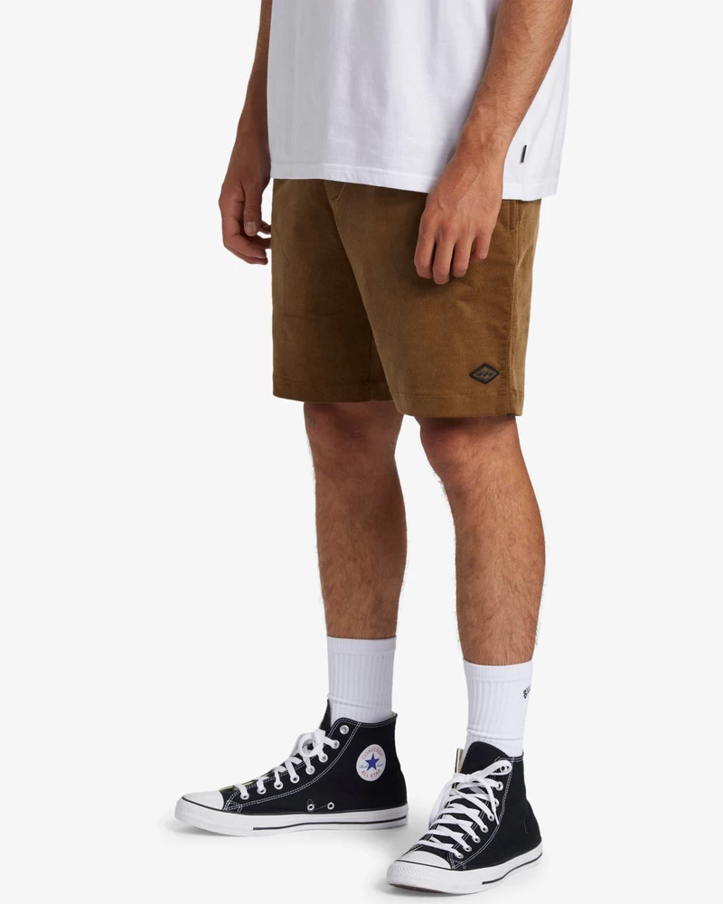 Billabong Larry Layback Corduroy 18" Elastic Waist Shorts - Otter