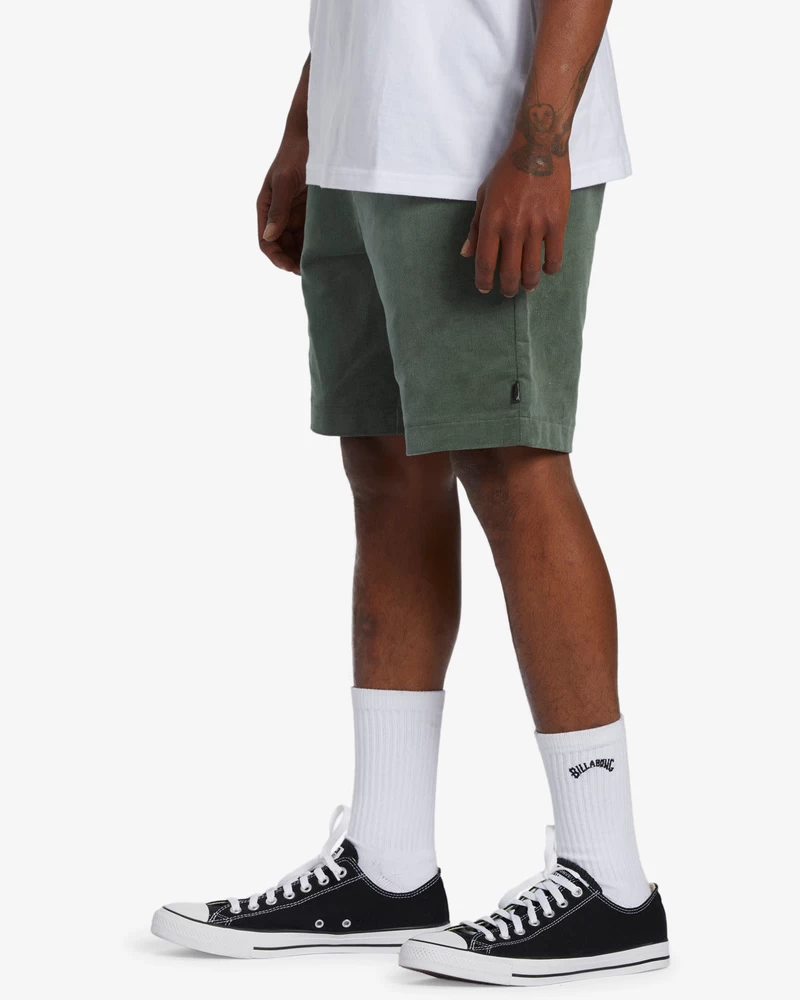 Billabong Larry Layback Corduroy 18" Elastic Waist Shorts - Surplus