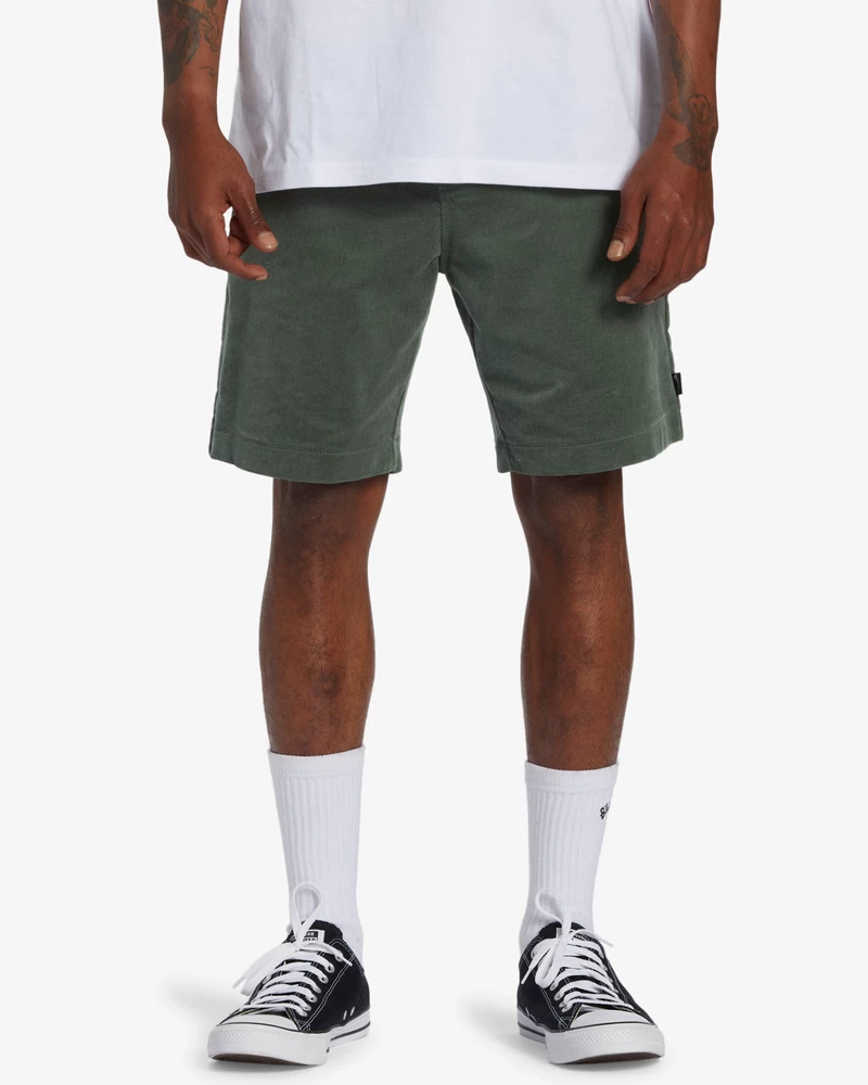 Billabong Larry Layback Corduroy 18" Elastic Waist Shorts - Surplus