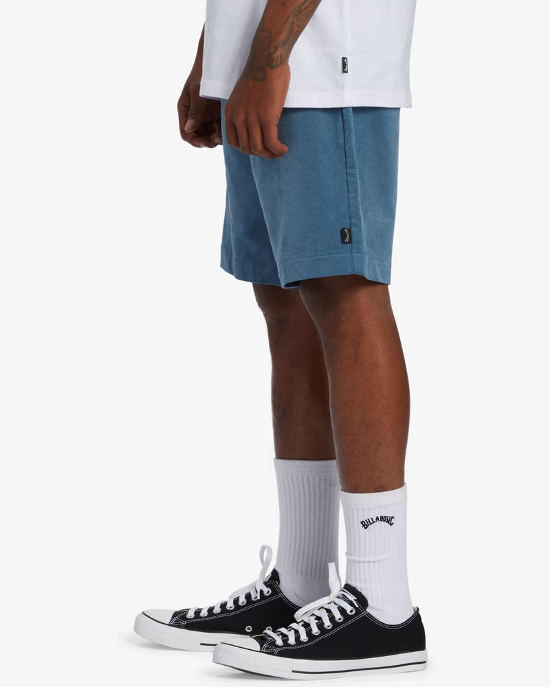 Billabong Larry Layback Fitilli Kadife 18" Elastik Bel Şort - Vintage İndigo