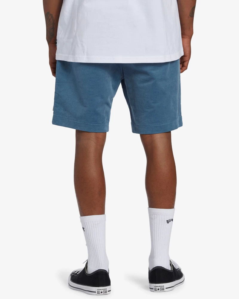 Billabong Larry Layback Fitilli Kadife 18" Elastik Bel Şort - Vintage İndigo