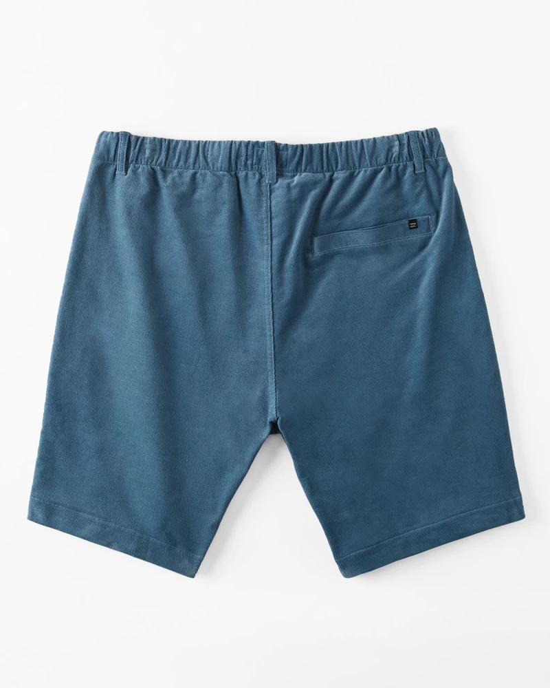 Billabong Larry Layback Fitilli Kadife 18" Elastik Bel Şort - Vintage İndigo