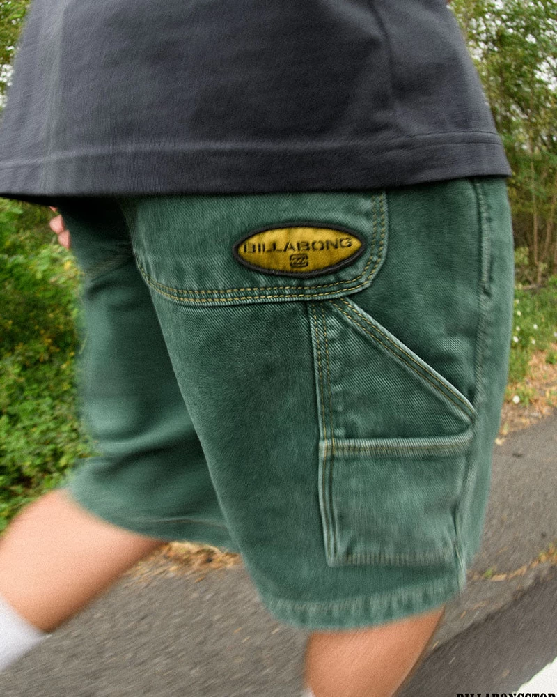 Billabong Bad Dog 21" Workwear Shorts - Green Overdye