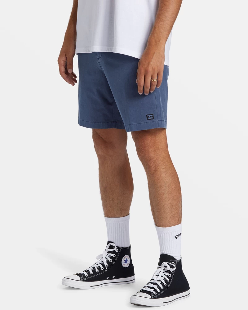 شورت بيلابونج كروس فاير مغسول مقاس 18 بوصة هجين غاطس - أزرق داكن