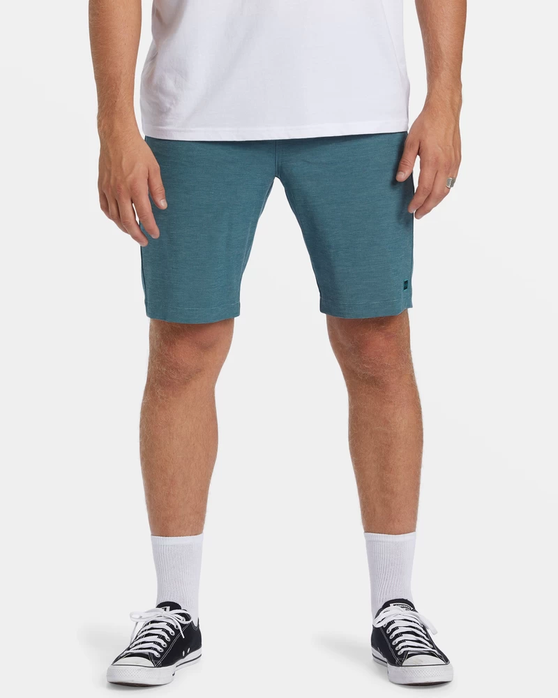 شورت Billabong Crossfire Slub 21 بوصة هجين غاطس - أزرق مخضر حقيقي