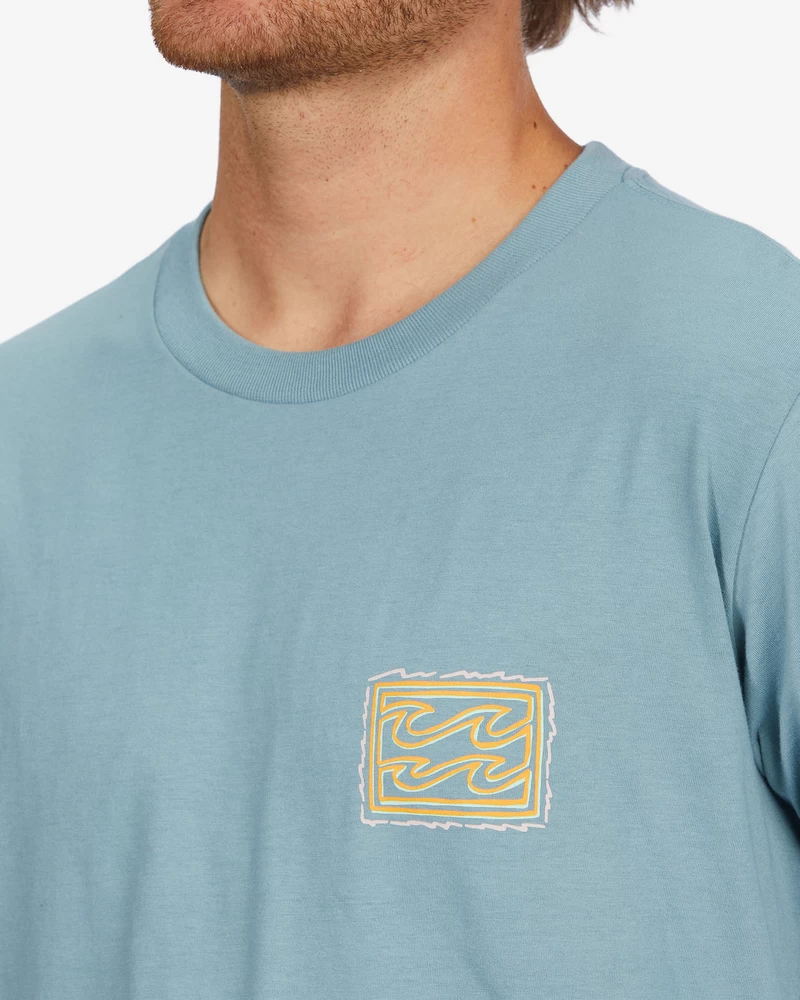 Billabong Crayon Wave Long Sleeve T-Shirt - Washed Blue