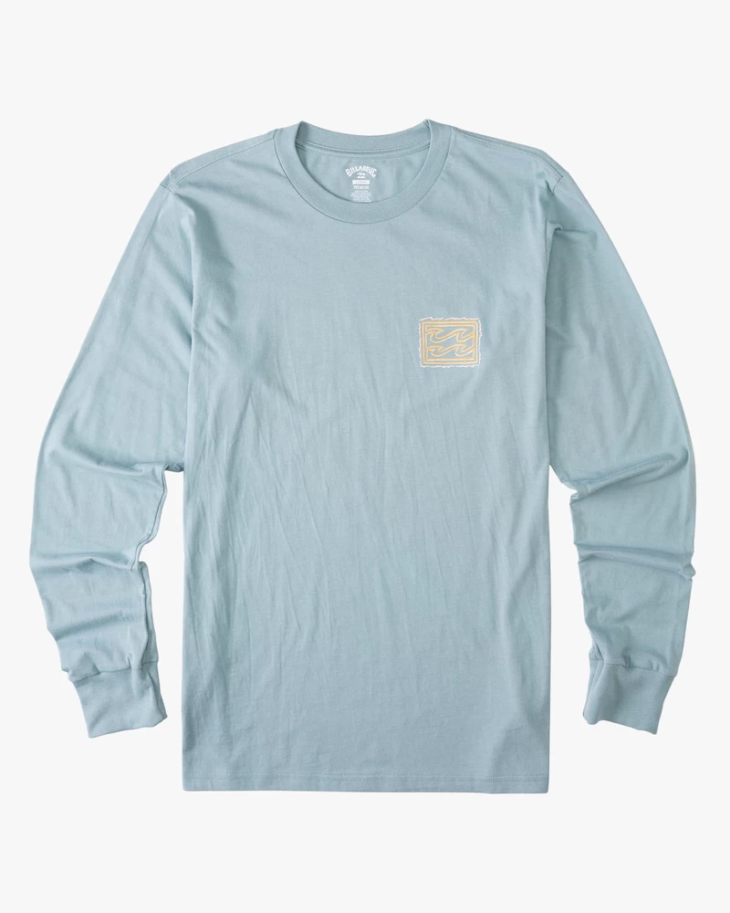 Billabong Crayon Wave Long Sleeve T-Shirt - Washed Blue