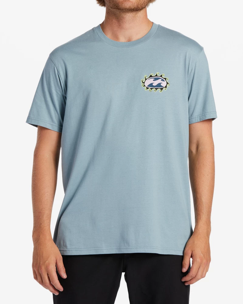 Billabong Crayon Wave T-Shirt - Washed Blue