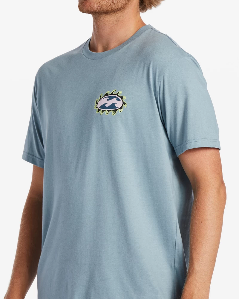 Billabong Crayon Wave T-Shirt - Washed Blue