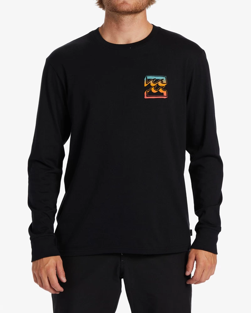 Billabong Crayon Wave Long Sleeve T-Shirt - Black