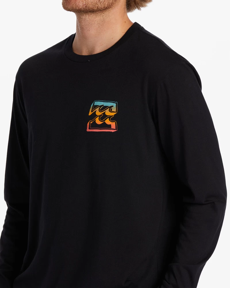 Billabong Crayon Wave Long Sleeve T-Shirt - Black