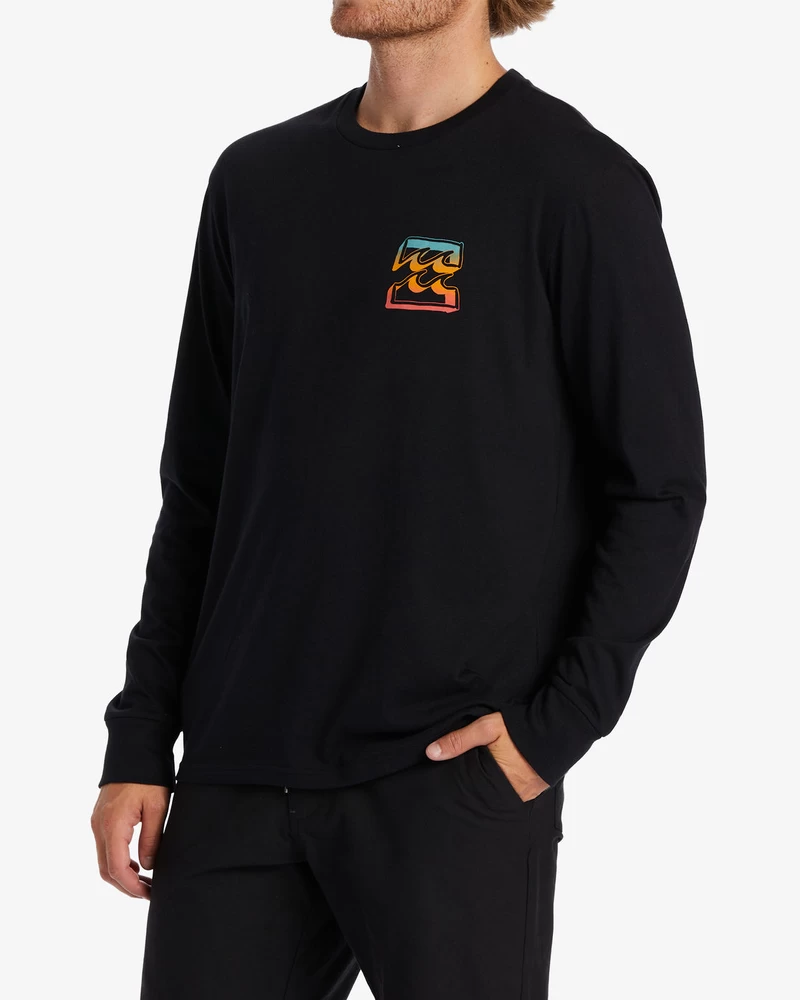 Billabong Crayon Wave Long Sleeve T-Shirt - Black