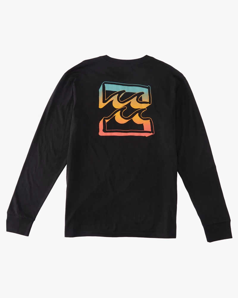 Billabong Crayon Wave Long Sleeve T-Shirt - Black