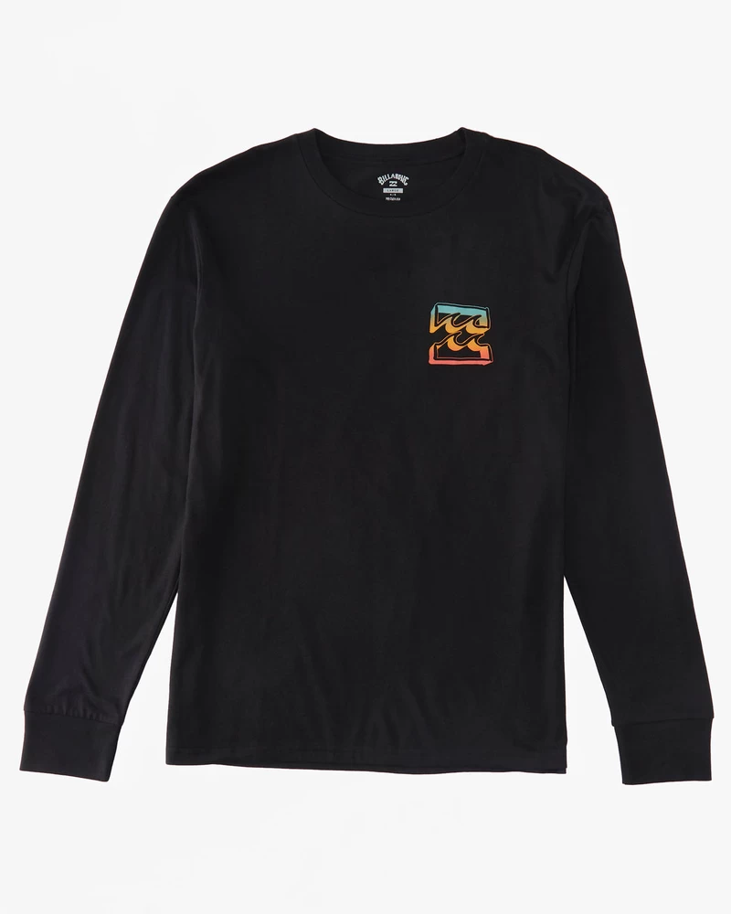 Billabong Crayon Wave Long Sleeve T-Shirt - Black