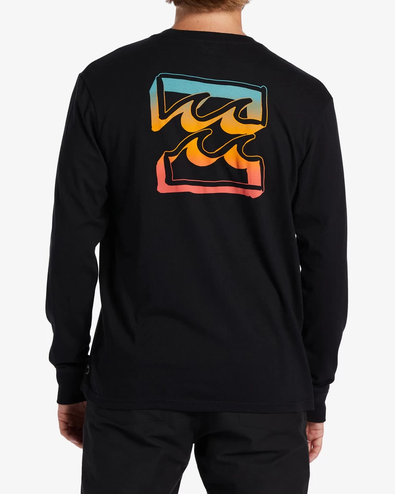 Camiseta De Manga Larga Billabong Crayon Wave - Black