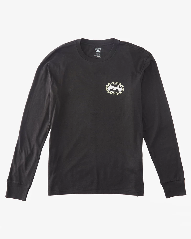 Billabong Crayon Wave Long Sleeve T-Shirt - Washed Black