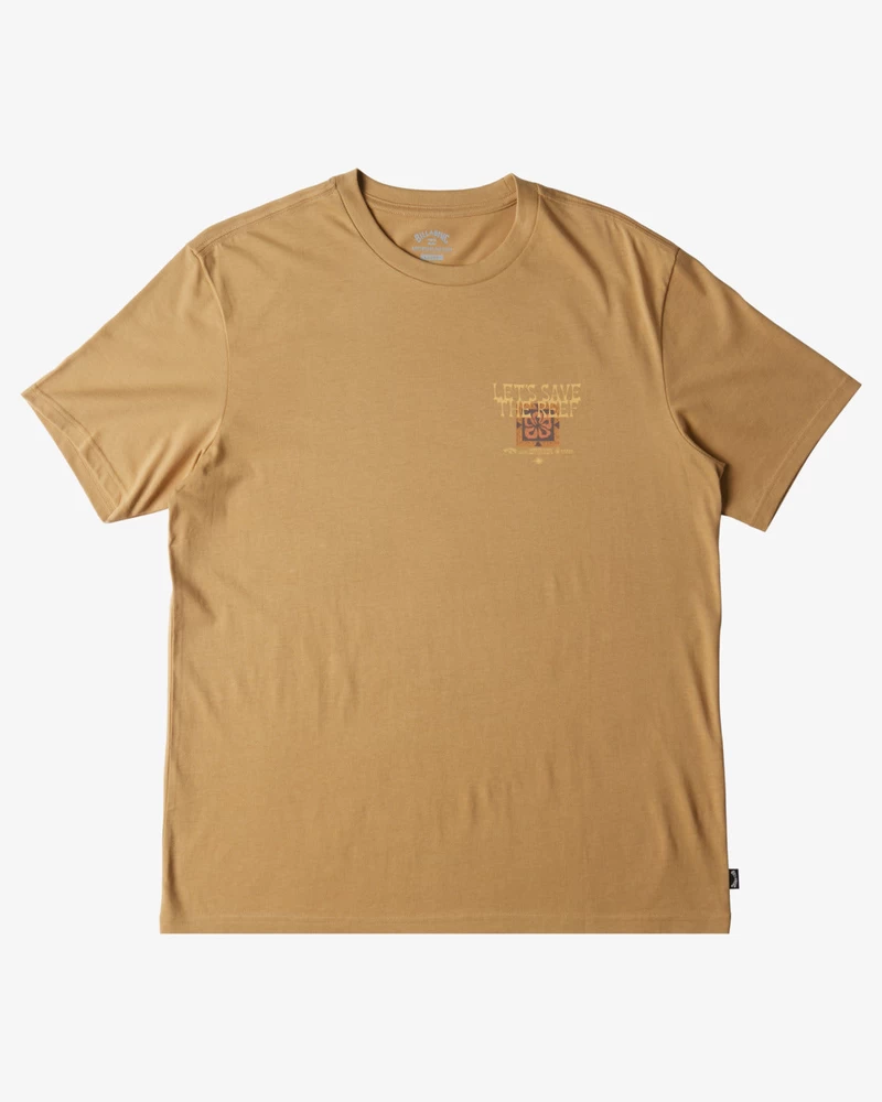 Billabong Coral Gardeners Tiki Reef Lühikeste Varrukatega T-särk - Tolmune Kuld