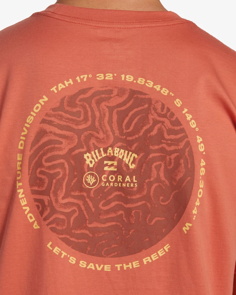 Tricou Cu Mânecă Scurtă Billabong Coral Gardeners Brain - Coral