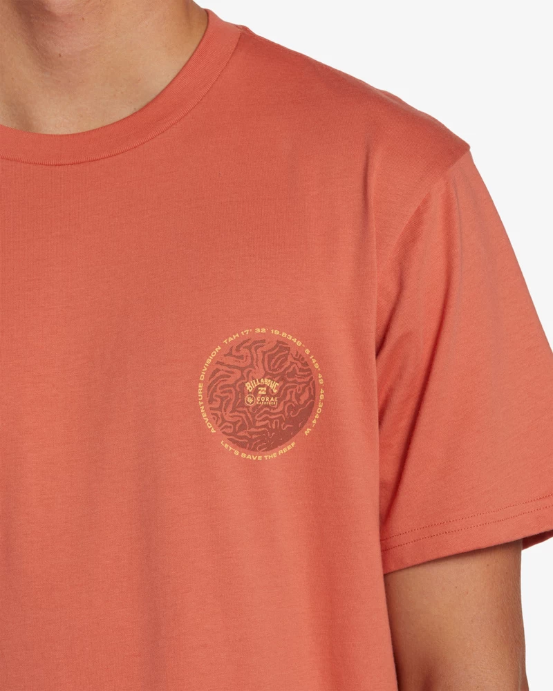 Tricou Cu Mânecă Scurtă Billabong Coral Gardeners Brain - Coral