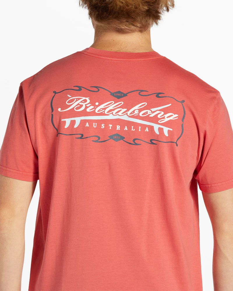 Billabong Crossboards Short Sleeve Wave Washed T-Shirt - Coral