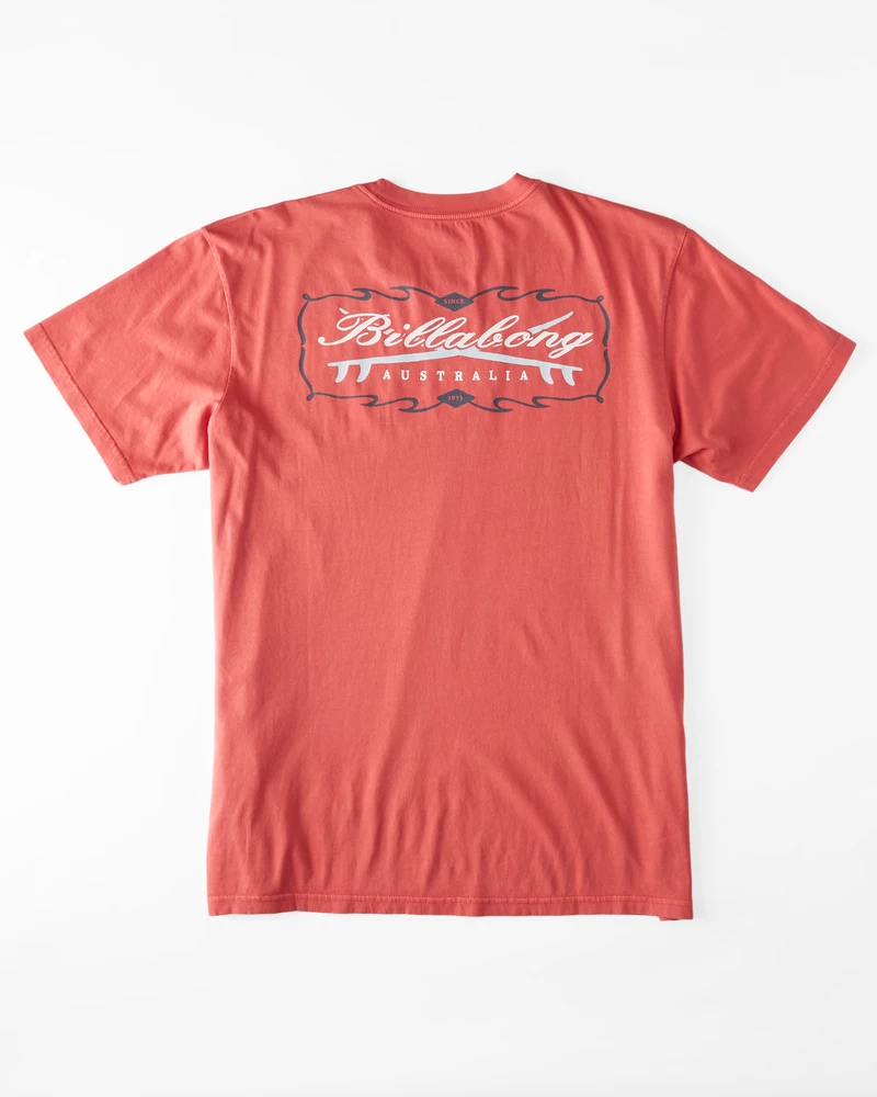 Billabong Crossboards Short Sleeve Wave Washed T-Shirt - Coral