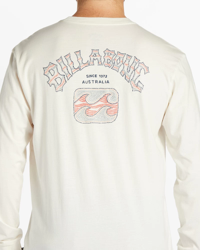 Billabong Theme Arch Long Sleeve Wave Washed T-Shirt - Off White