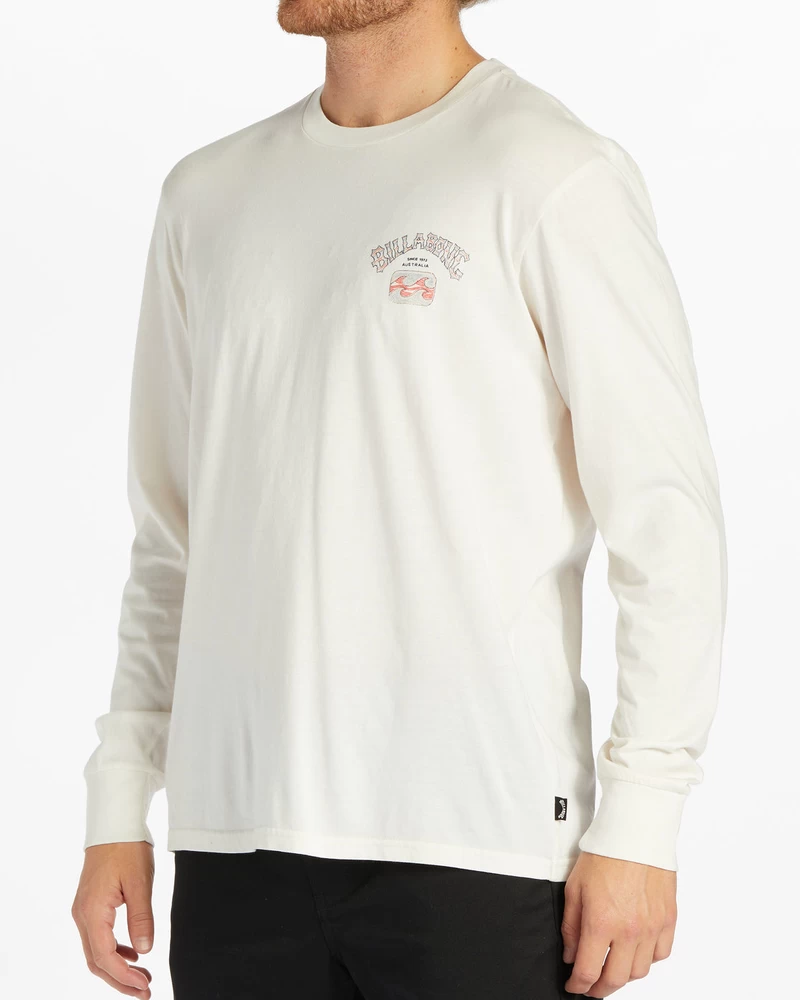 Billabong Theme Arch Long Sleeve Wave Washed T-Shirt - Off White