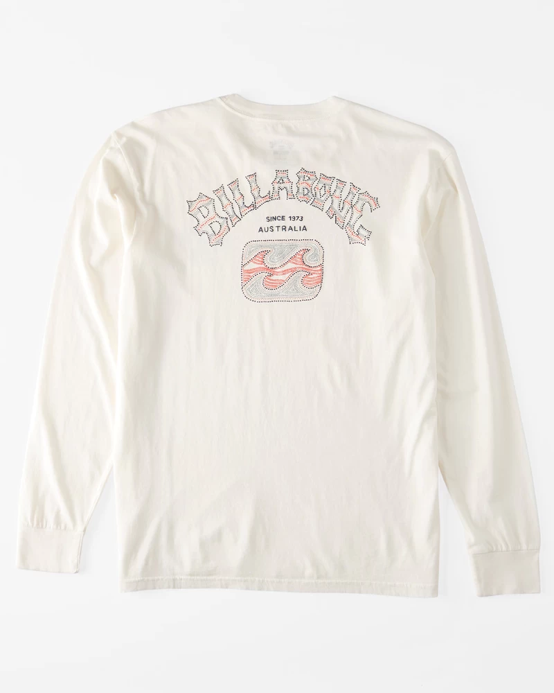 Billabong Theme Arch Long Sleeve Wave Washed T-Shirt - Off White