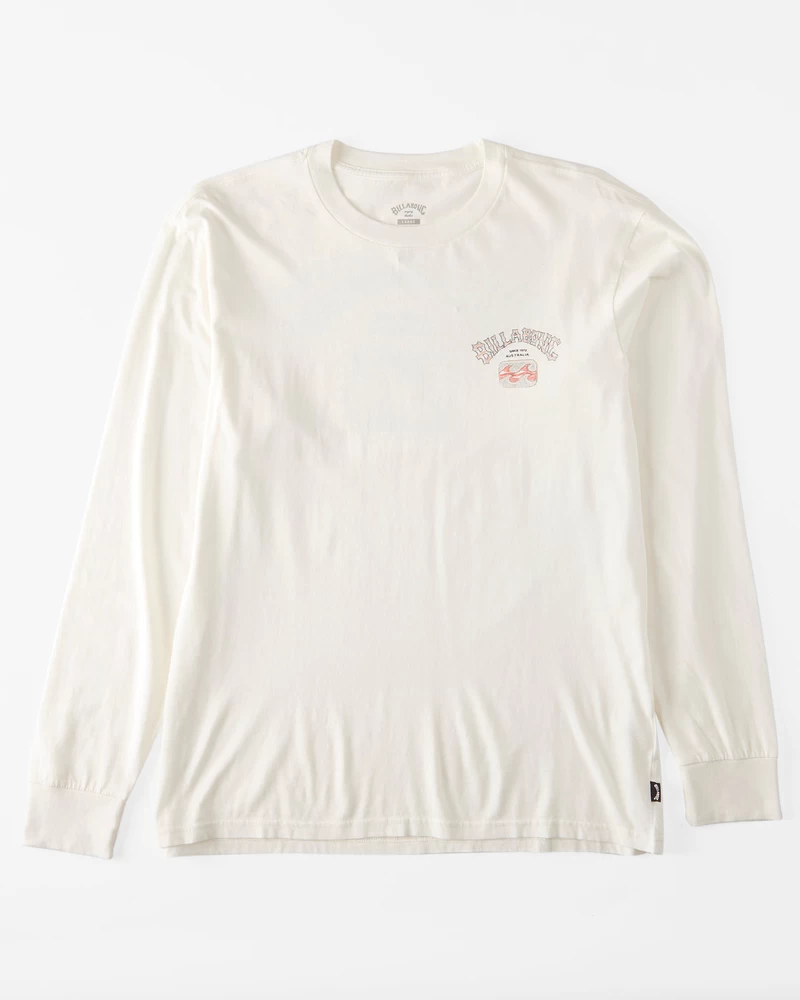 Billabong Theme Arch Long Sleeve Wave Washed T-Shirt - Off White