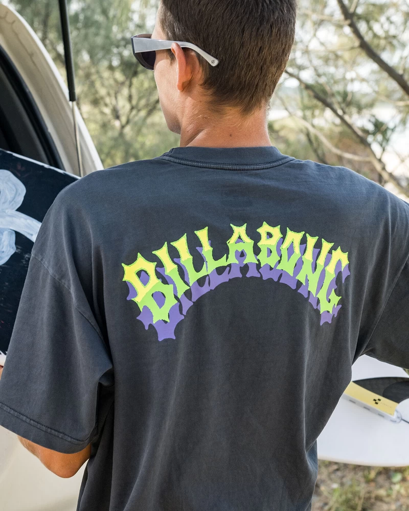 Billabong Kemer Dalgası Og Kısa Kollu Dalga Yıkanmış Tişört - Yıkanmış Siyah