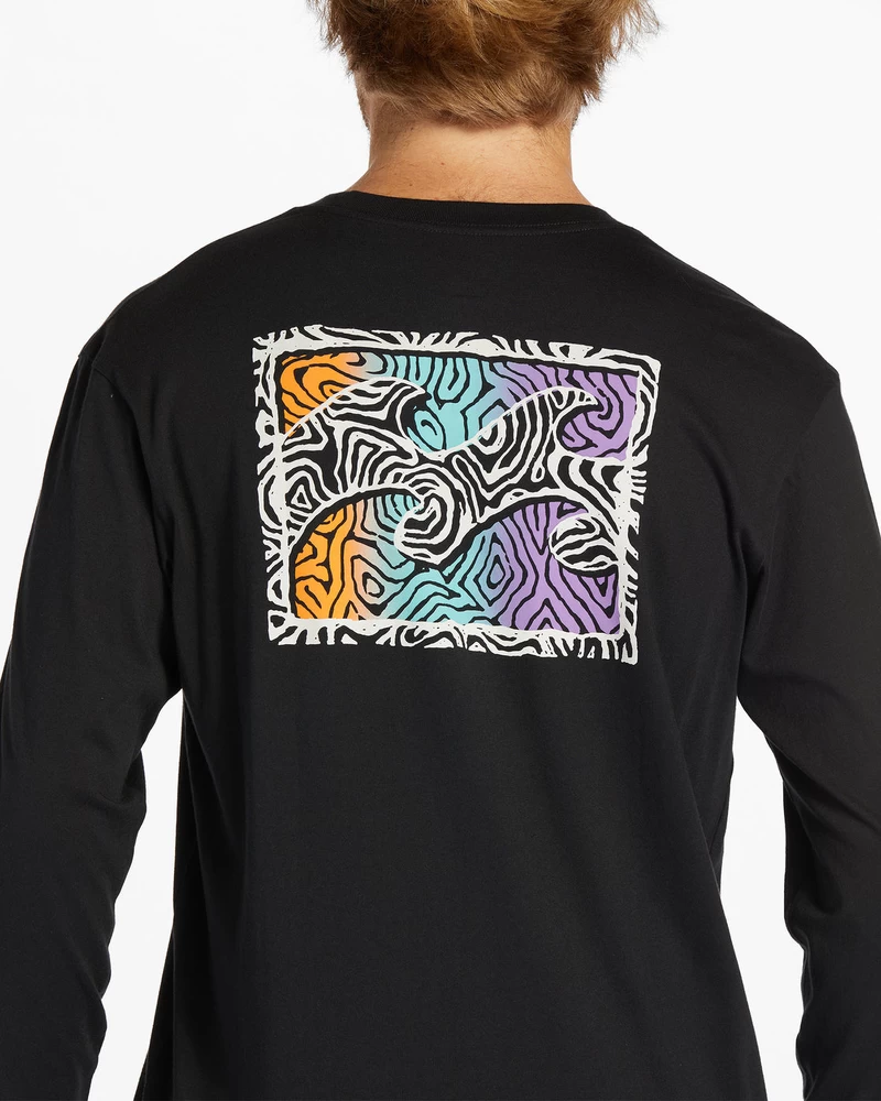 Billabong Crayon Wave Long Sleeve T-Shirt - Black