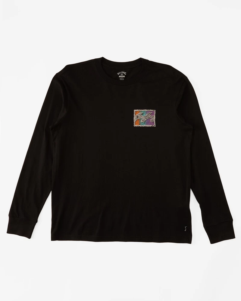 Billabong Crayon Wave Long Sleeve T-Shirt - Black