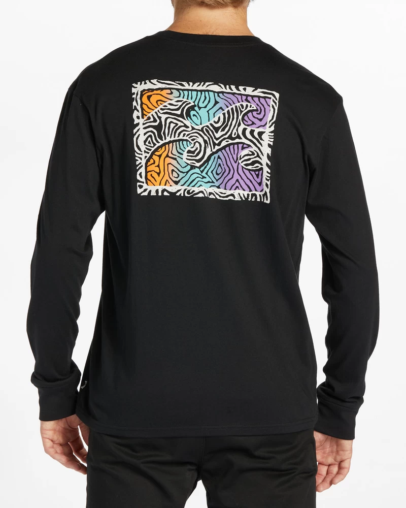 Camiseta De Manga Larga Billabong Crayon Wave - Black